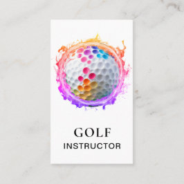 Tarjeta De Visita *~* AP94 QR Flames Rainbow Colorful Golf Ball