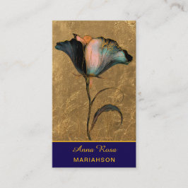 Tarjeta De Visita *~* AP98 Elegant Flower Gold 23 Vintage QR