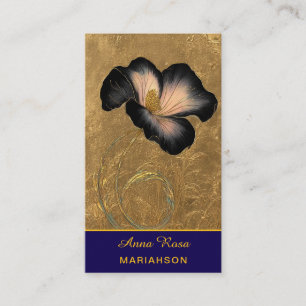 Tarjeta De Visita *~* AP98 Flor Elegante Oro 17  Vintage  QR 