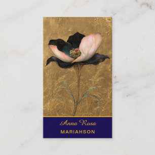 Tarjeta De Visita *~* AP98 Flor Elegante Oro 4 Vintage QR