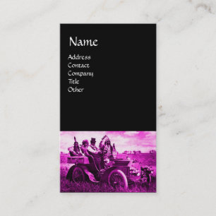 TARJETA DE VISITA APACHES Y GERONIMO CONDUCIENDO UN AUTO MOTOR