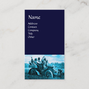 TARJETA DE VISITA APACHES Y GERONIMO CONDUCIENDO UN AUTO MOTOR
