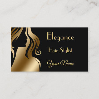 Tarjeta De Visita Aparador negro elegante profesional del pelo del