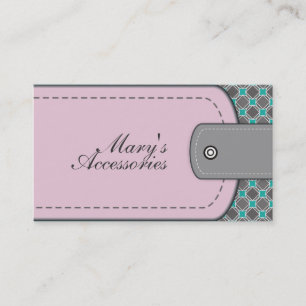 Tarjeta De Visita apariencia de cuero rosa Rosa y gris patrón, verde