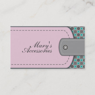 Tarjeta De Visita apariencia de cuero rosa Rosa y gris patrón, verde