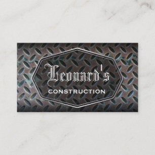 Tarjeta de visita apenada de construcción metáli