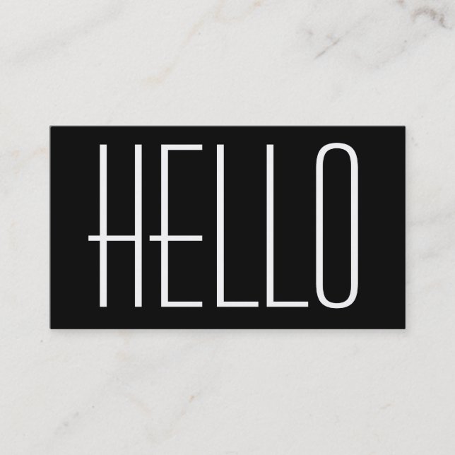 Tarjeta De Visita Apenas diga hola el negro (Anverso)