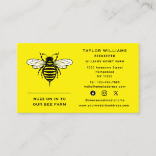 Tarjeta De Visita Apiario Apicultor Apicultura Abeja de la Miel Rede
