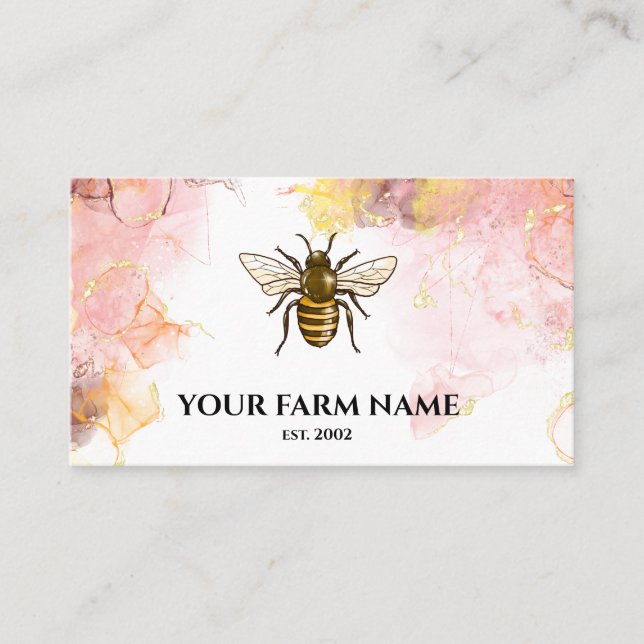 Tarjeta De Visita Apiarist Farm Beekeeper Honeyabis Honeycomb Bu (Anverso)