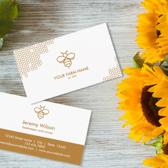 Tarjeta De Visita Apiarista Abeja Granja Miel Bu Moderno (Subido por el creador)