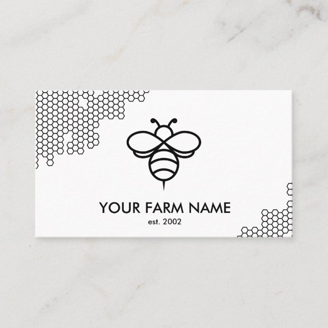 Tarjeta De Visita Apiarista Apiarista Abeja Farm Honey (Anverso)