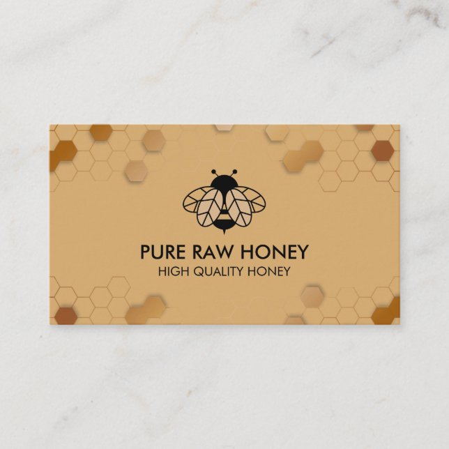 Tarjeta De Visita Apio de abeja de miel cruda puro para abejas (Anverso)