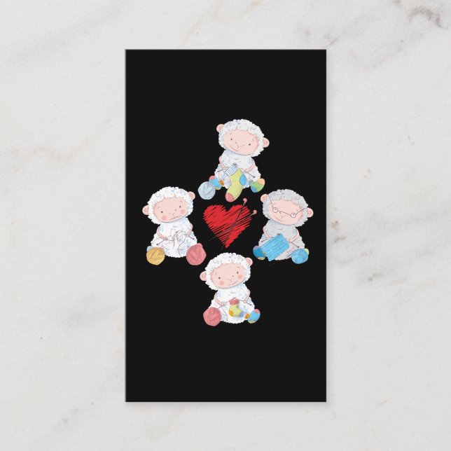 Tarjeta De Visita Apollas de punto de oveja barba crochet abuela (Anverso)