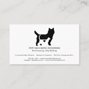 Tarjeta De Visita Apoyo memorial para mascotas negro blanco neutral