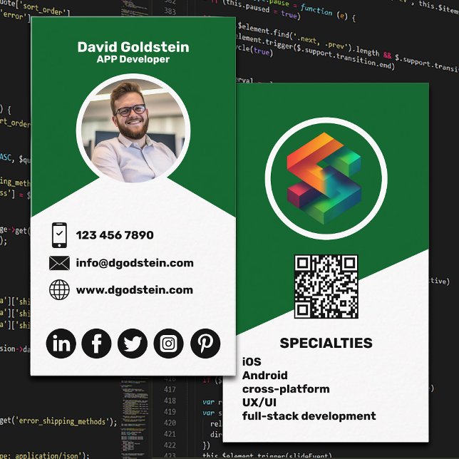 Tarjeta De Visita App Developer - Green (Subido por el creador)