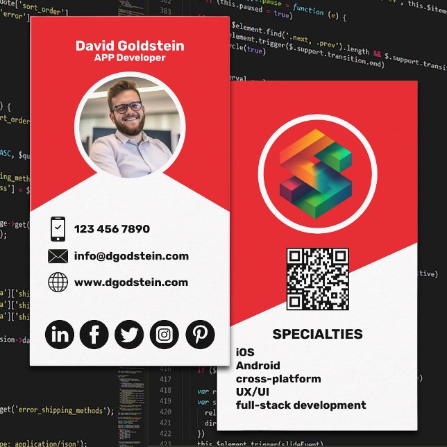 Tarjeta De Visita App Developer - Red (Subido por el creador)