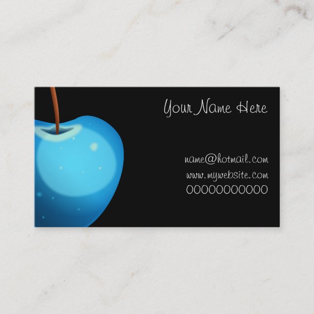 Tarjeta De Visita Apple azul, su nombre aquí, name@hotmail.comwww.. (Anverso)