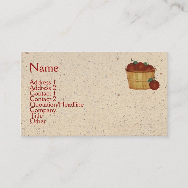 Tarjeta de visita Apple Basket (Anverso)