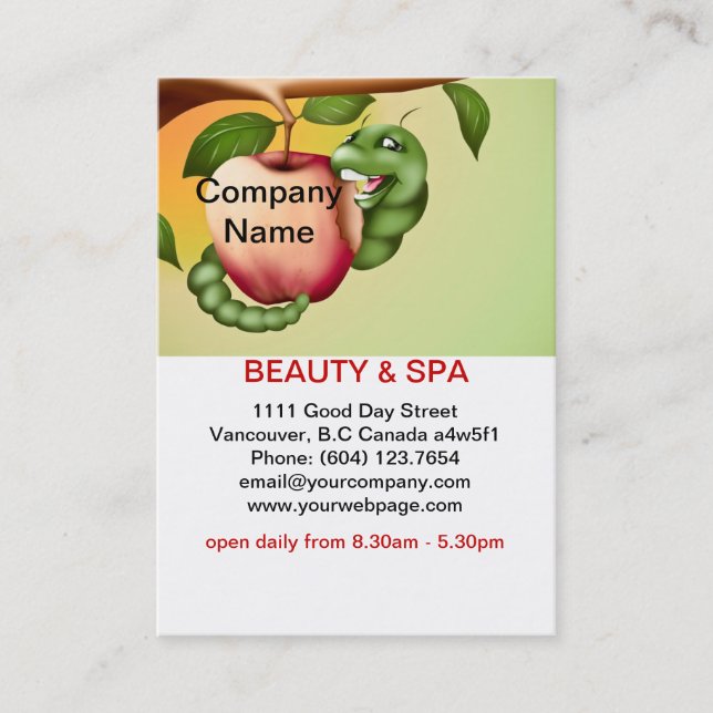 Tarjeta De Visita Apple Beauty Spa Salon Business Card (Anverso)