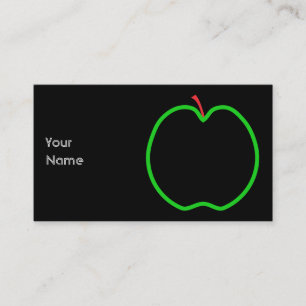 Tarjeta De Visita Apple negro, rojo y verde diseña