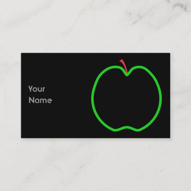 Tarjeta De Visita Apple negro, rojo y verde diseña (Anverso)