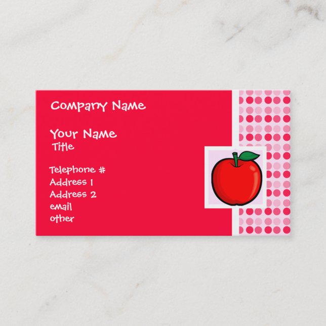 Tarjeta De Visita Apple Rojo (Anverso)