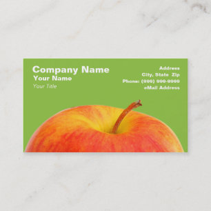 Tarjeta De Visita Apple rojo en fondo verde