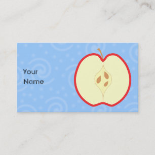 Tarjeta De Visita Apple rojo medio. Fondo del modelo del remolino