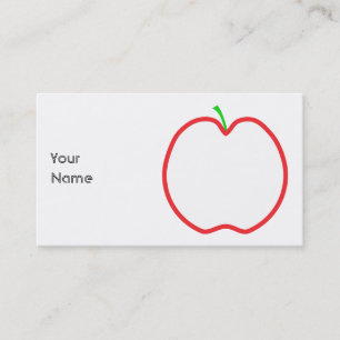 Tarjeta De Visita Apple rojo resume. Centro blanco, tronco verde