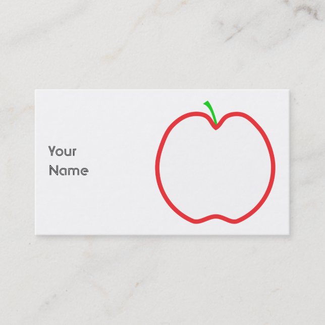 Tarjeta De Visita Apple rojo resume. Centro blanco, tronco verde (Anverso)