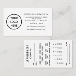 Tarjeta De Visita Appointment Reminder Calendar Business Card