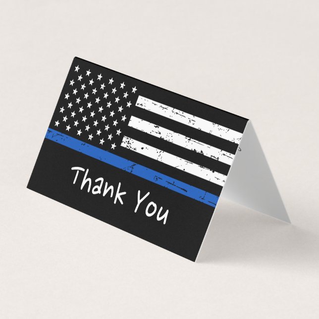 Tarjeta De Visita Apreciación policial personalizada Línea Azul delg (Anverso)
