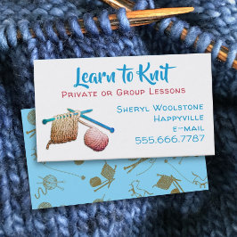 Tarjeta De Visita Aprender a amamantar Needles Yarn Lecciones de pun