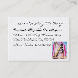 Tarjeta De Visita Aprender A Jugar El Arpa