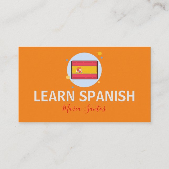 Tarjeta De Visita Aprender español profesor de lengua extranjera tu  (Anverso)