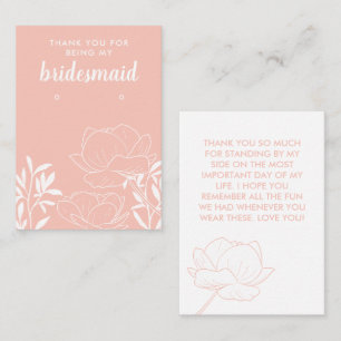 Tarjeta De Visita Apricot Floral Bridesmaid Gracias Earl