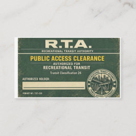 Tarjeta De Visita Aprobación de Acceso Público R.T.A.