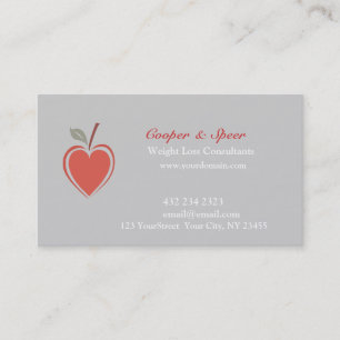 Tarjeta De Visita Aptitud mínima roja sana de la salud del corazón