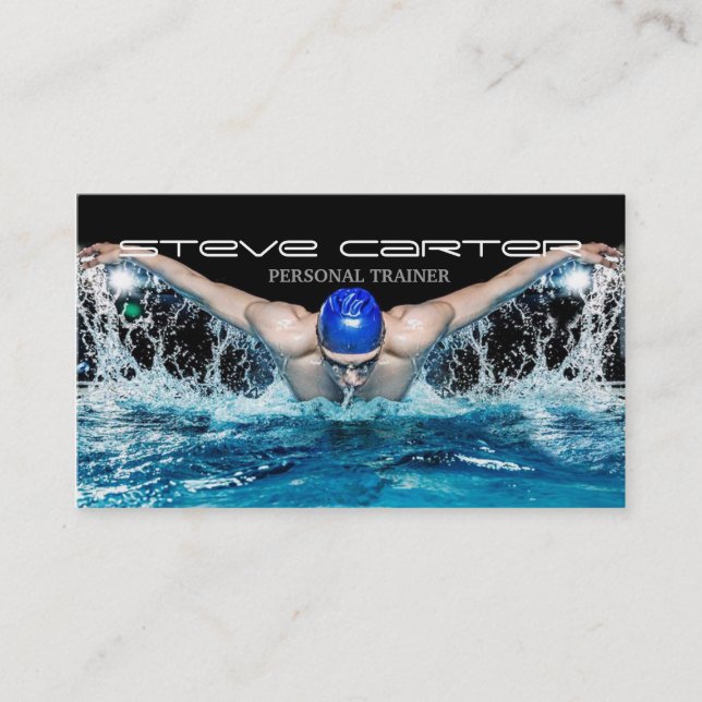 Tarjeta De Visita aptitud profesional del coche de la piscina de (Anverso)