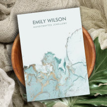 AQUA AZUL GOLD AGATE MARBLE BLANK HOLDER