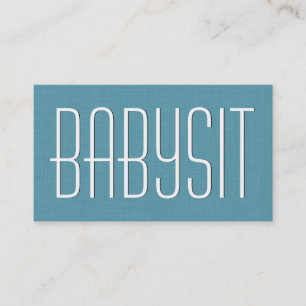 Tarjeta De Visita Aqua BABYSITTER de estilo simple V383A
