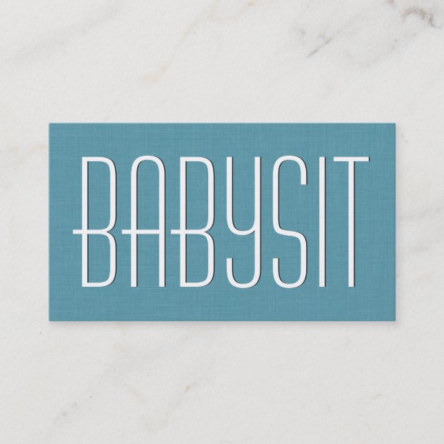 Tarjeta De Visita Aqua BABYSITTER de estilo simple V383A (Anverso)