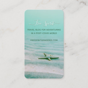 Tarjeta De Visita Aqua Beach Travel Blog plantilla de Starfish Coast