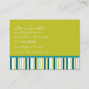 Tarjeta De Visita Aqua Blue and Lime con rayas