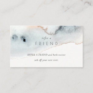 Tarjeta De Visita Aqua Blue Gold Watercolor Beachy Refiere A Un Amig