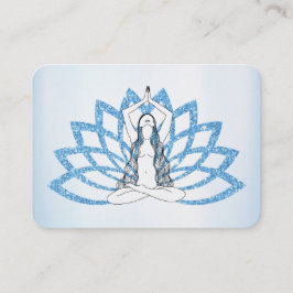 Tarjeta De Visita *~* Aqua Blue Lotus Yoga Woman Healing Energy
