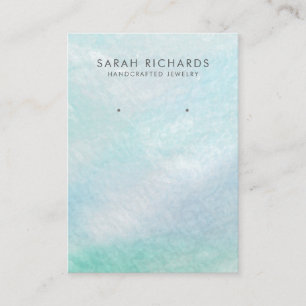 Tarjeta De Visita Aqua Blue Mother of Pearl Bonito Earring Display