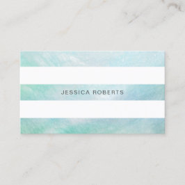 Tarjeta De Visita Aqua Blue Mother of Pearl Stripes Pattern