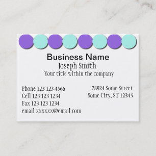 Tarjeta de visita Aqua & Blue Polka Dots