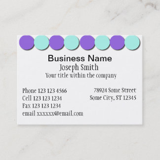 Tarjeta de visita Aqua & Blue Polka Dots